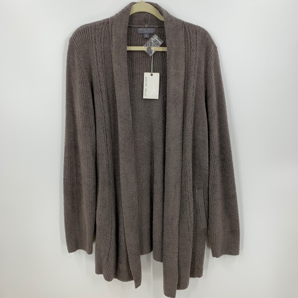 Barefoot Dreams CozyChic Lite Cabin Cardigan Longline in Ash Sz XL - Picture 2 of 13